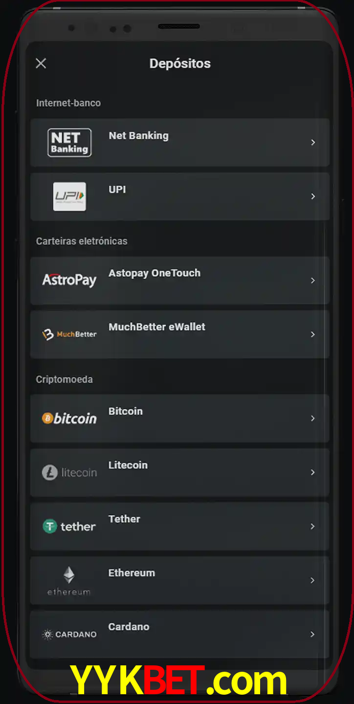 Você pode usar métodos alternativos de depósito.