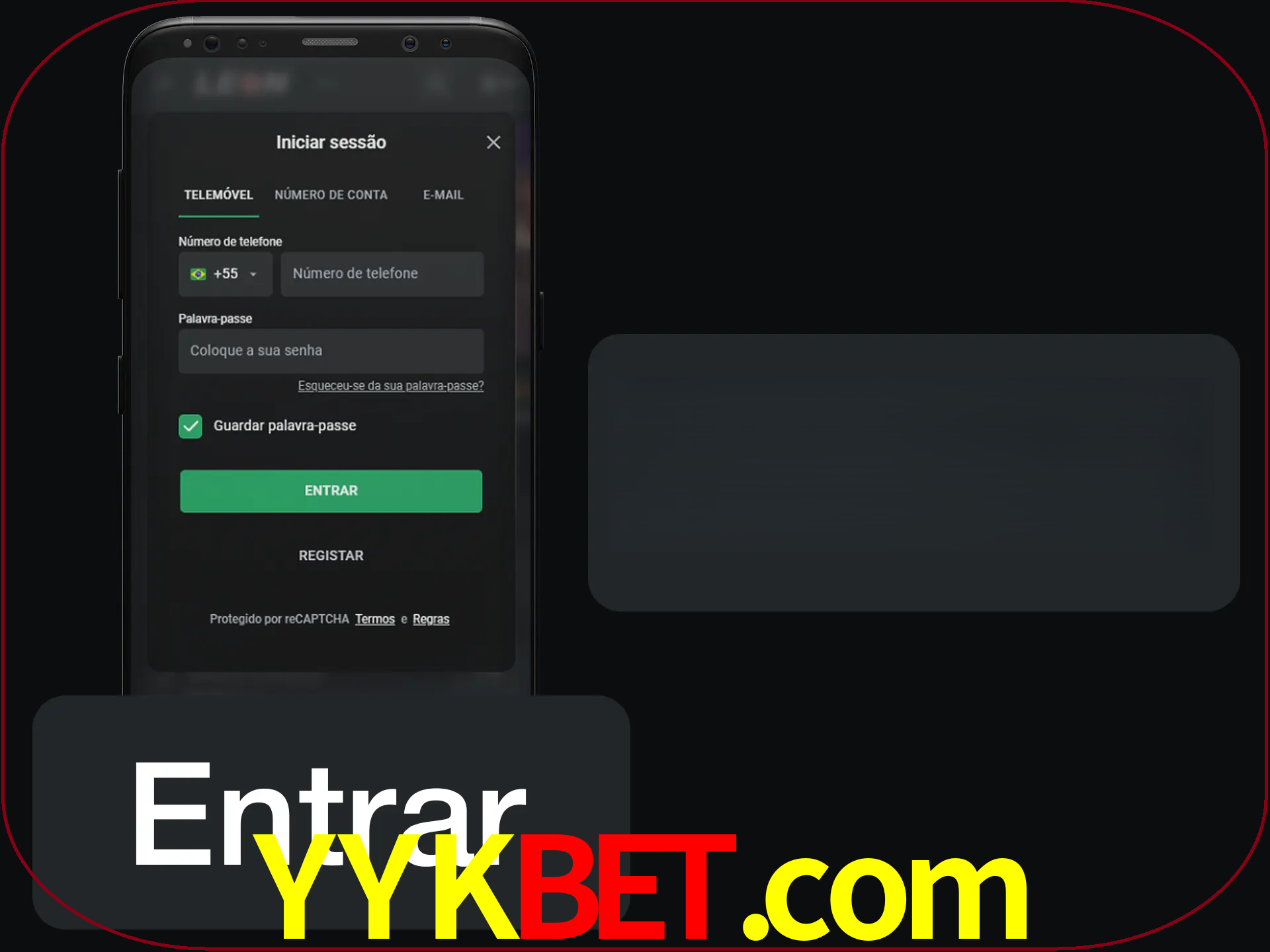 Faça o login para começar a apostar e jogar no cassino.